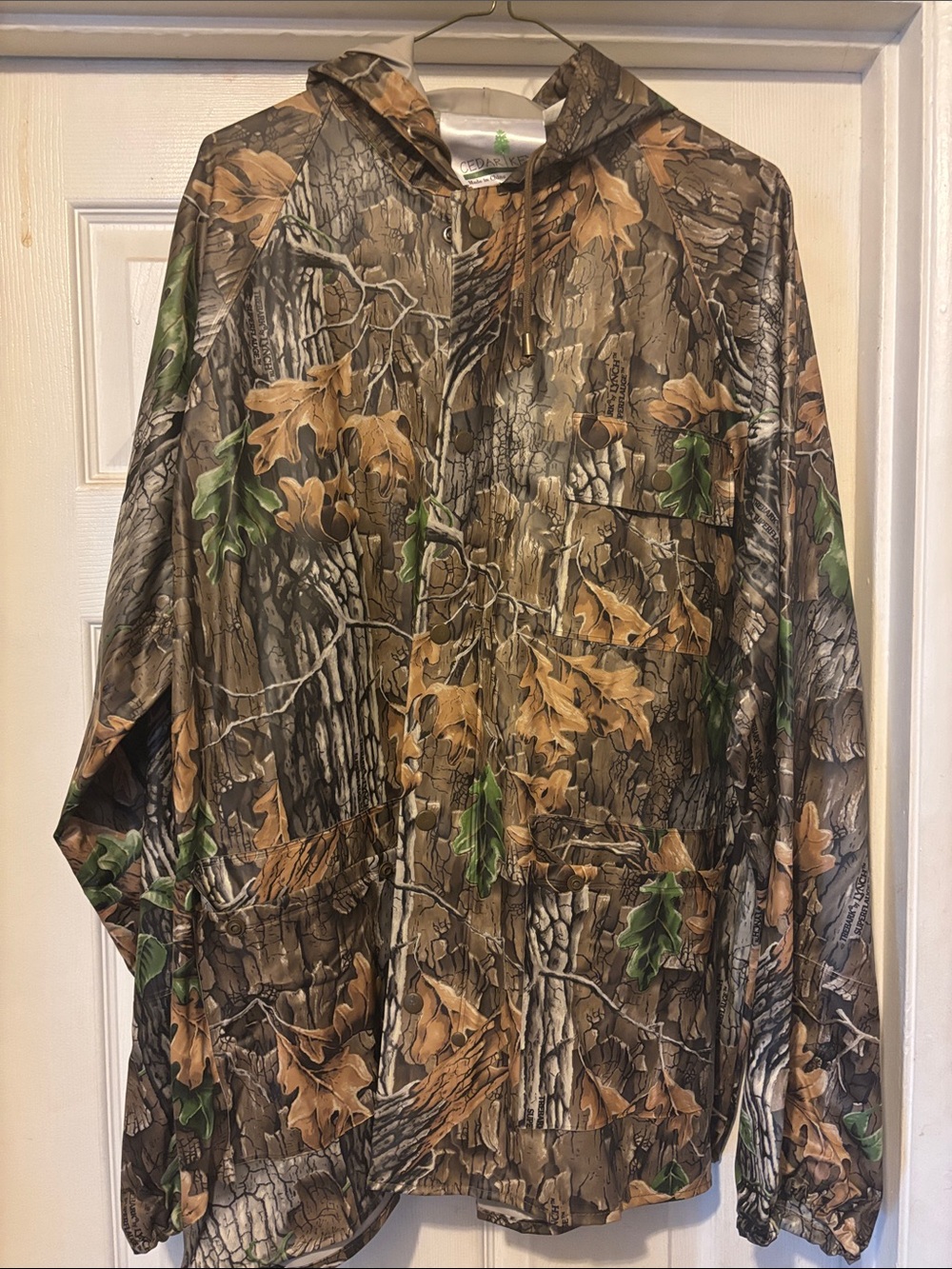 Men's Realtree-Style Camouflage Hooded Performance Jacket - Brown/Green Size M